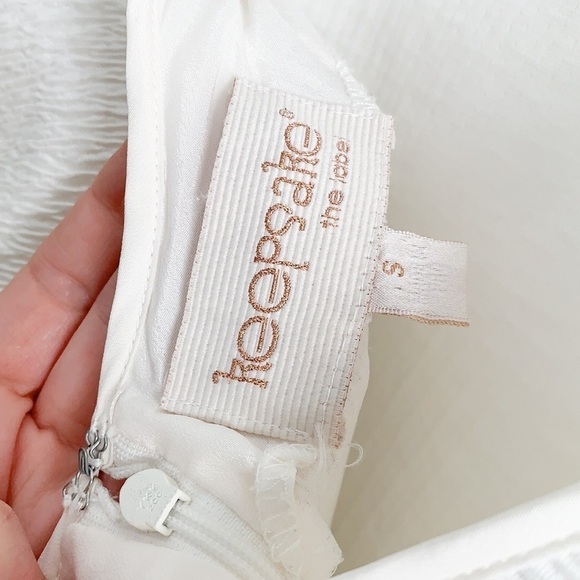 Keepsake The Label White Sequined Short Sleeve Mini Dress small - Picture 10 of 10